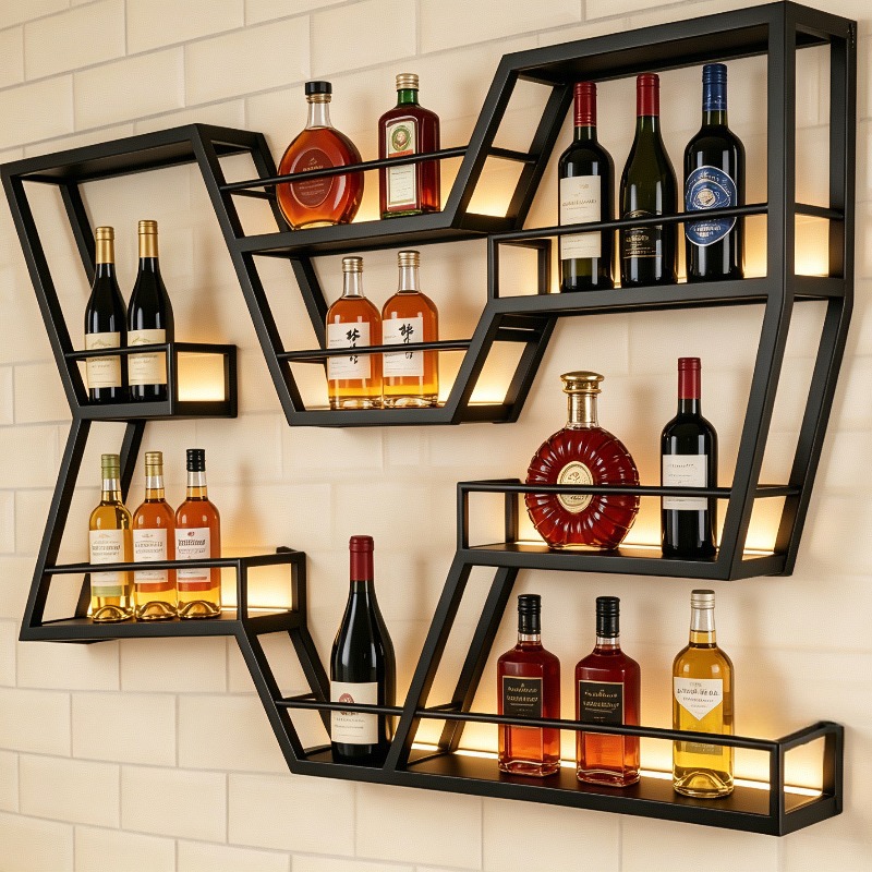 Home Bar Lounge - Lemari Bar Kecil Dinding, Kabinet Penyimpanan