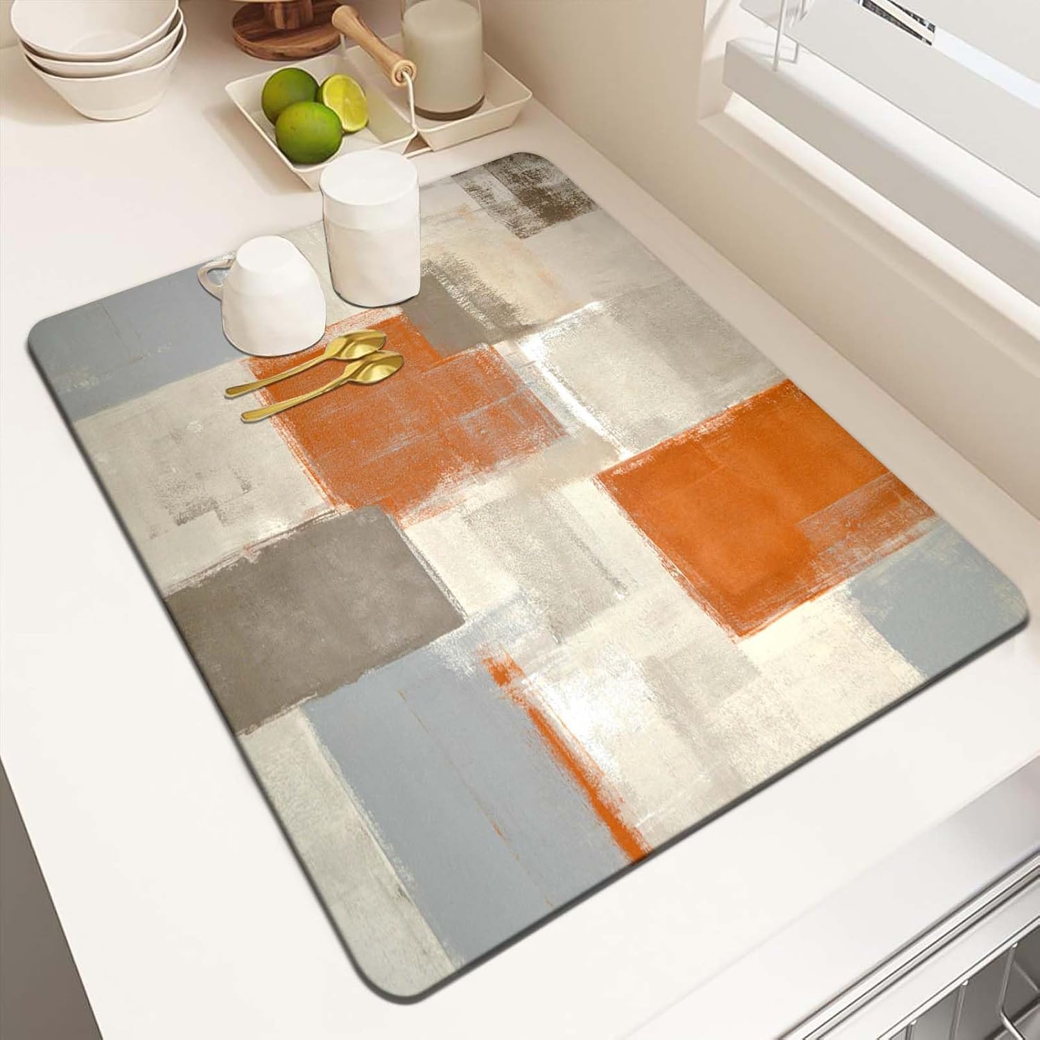 Bar Mat Rubber - Alas Pengering Piring untuk Dapur, Lukisan