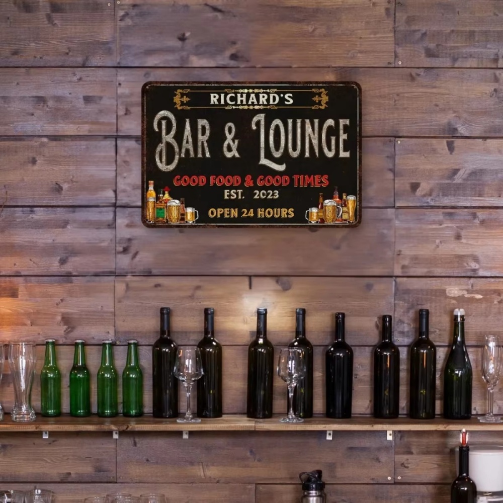 Papan Logam Kustom untuk Bar & - Home Bar Lounge ulasan dan harga