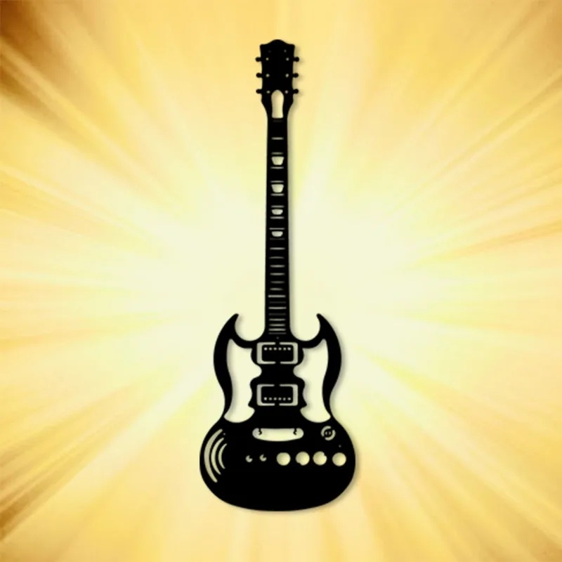 Patung Gitar Logam 3D untuk De - Home Bar Lounge ulasan dan harga